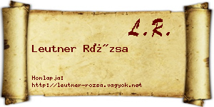 Leutner Rózsa névjegykártya
